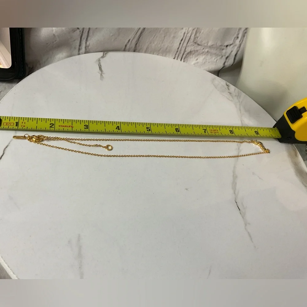 🌟🌟 14K Gold Plated Droplet Bar Diamond Necklace